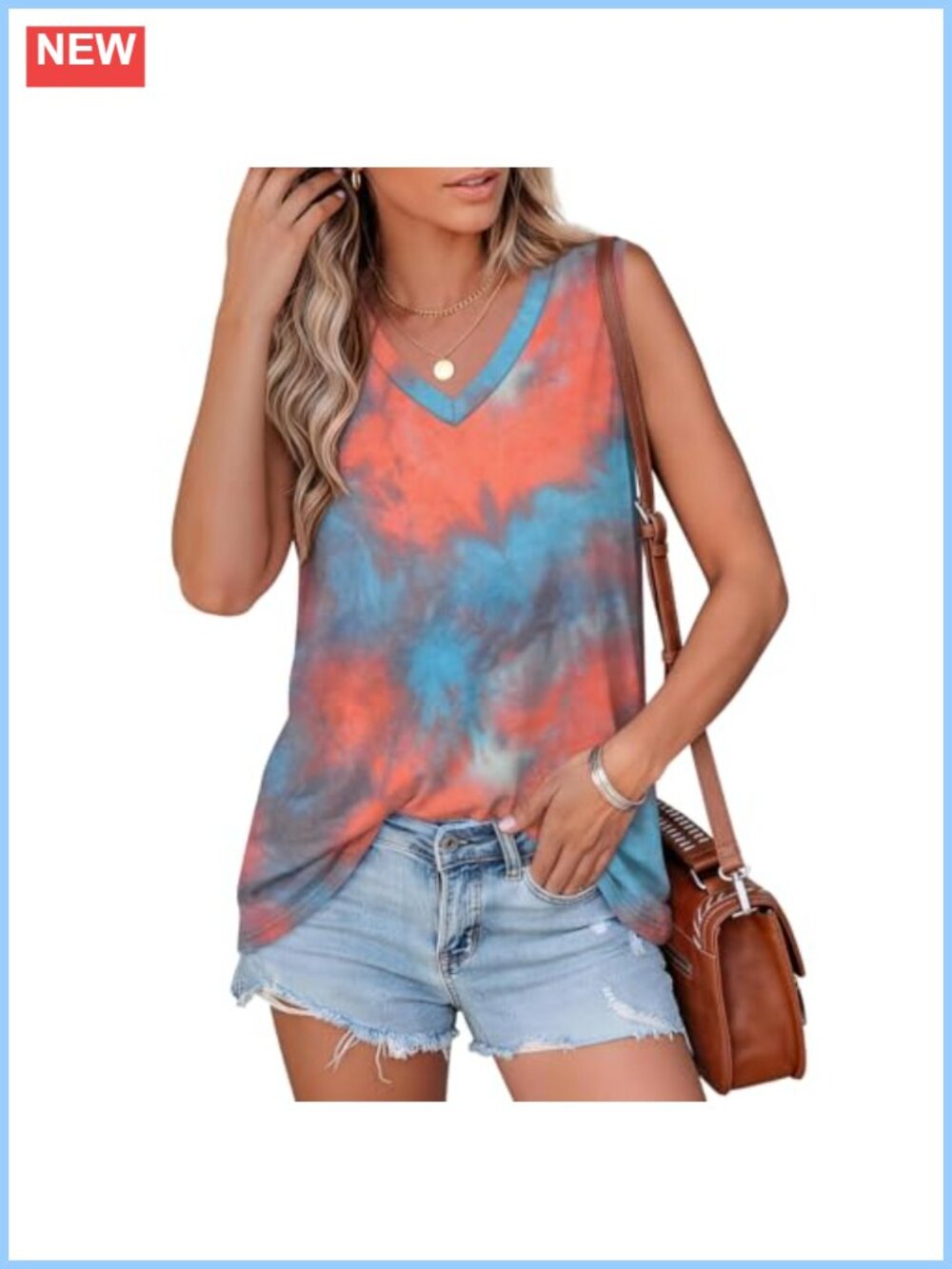 Women's Cotton Tank Top V Neck Sleeveless T Shirt Summer Casual